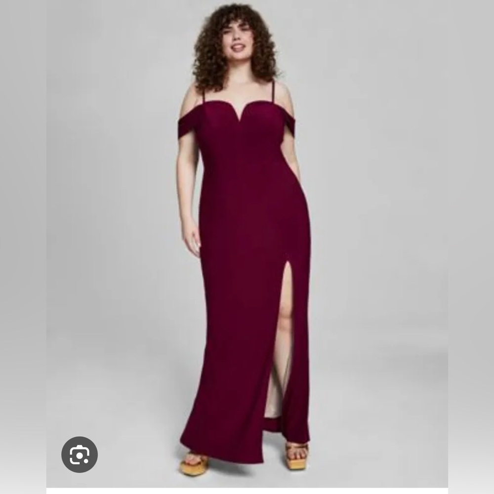 City Studio - Off the Should Slit Gown